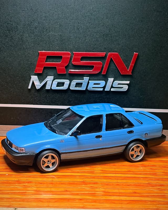 VW celeste a escala personalizado — recreación RSN Models Uruguay